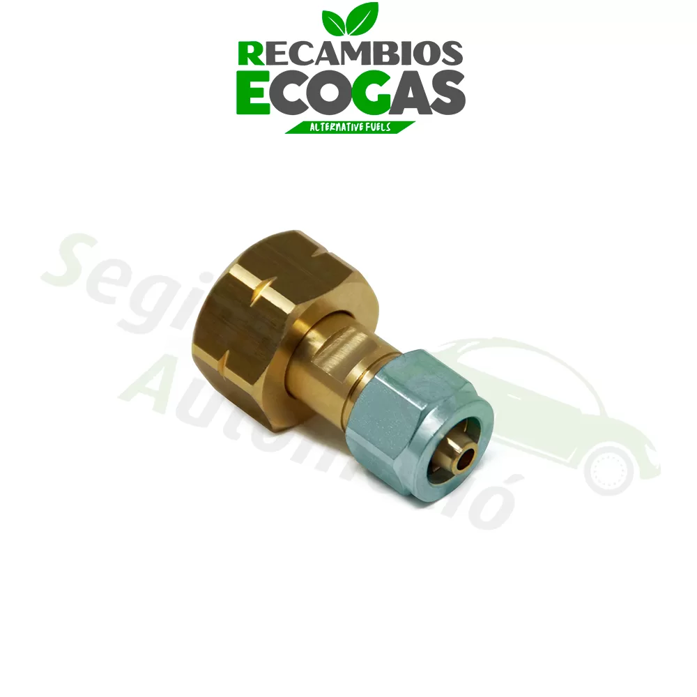 Pieza adaptadora W21.8 x 1/14 LH / 8mm manguera termoplástica