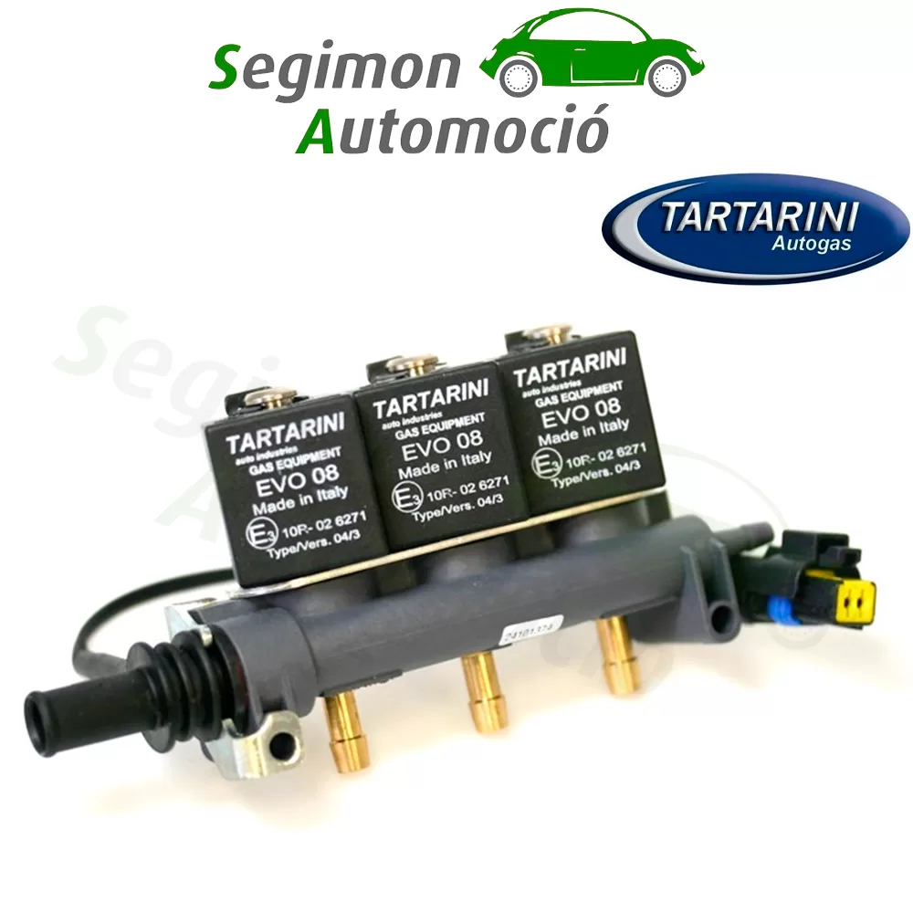 Tartarini rampa de inyección de 3 cilindros EVO08G con sensor de temperatura