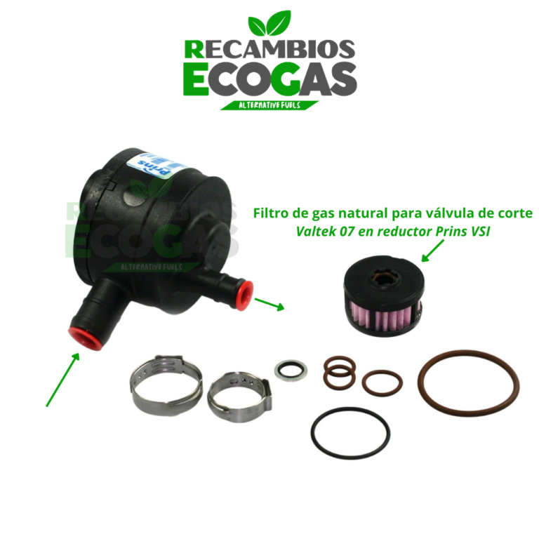 Filtro GLP Prins VSI 180/80042 set 1 salida 16x12 mm — kit completo con filtro fase líquida Valtek y juntas tóricas