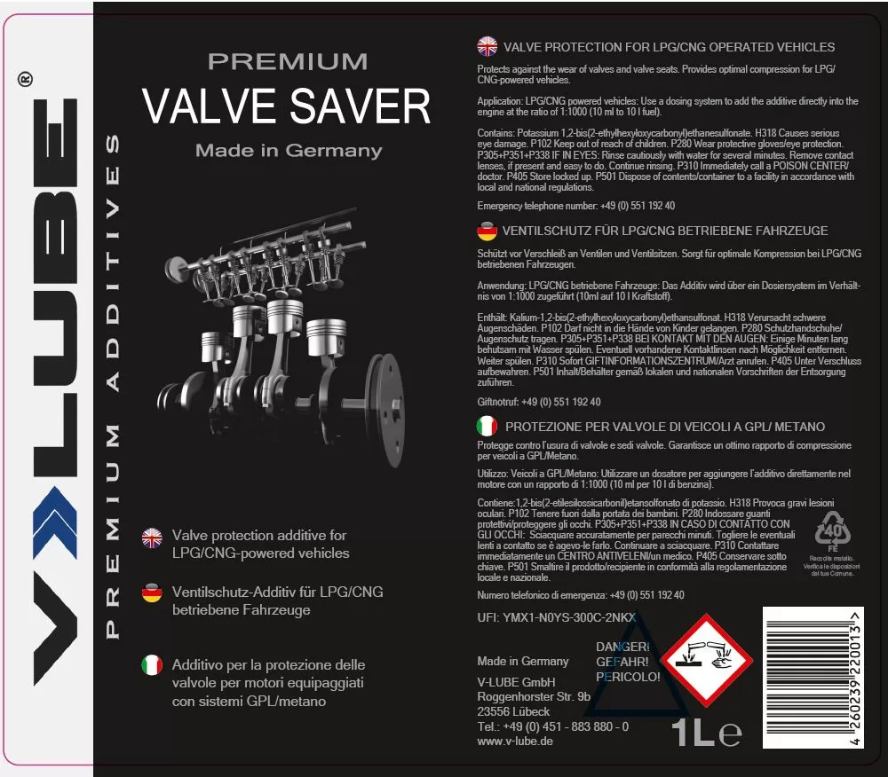 V-LUBE Valve Saver - 1 L