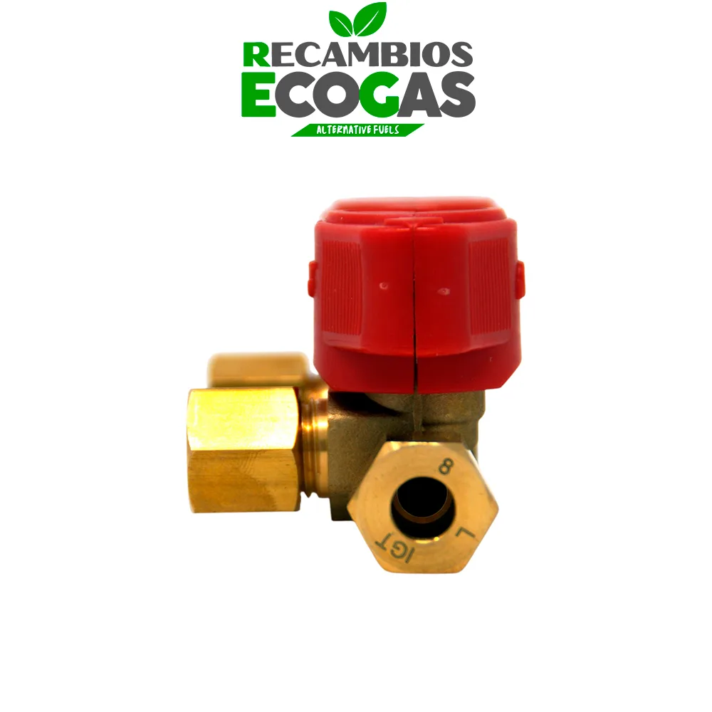 Bloque de distribución GLP (propano/butano) de 2 vías 8 mm salida 8 mm