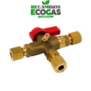 Truma Válvula K8 Grifo de gas GLP de 1 vía Colector de 8 mm de entrada x 8 mm de salida