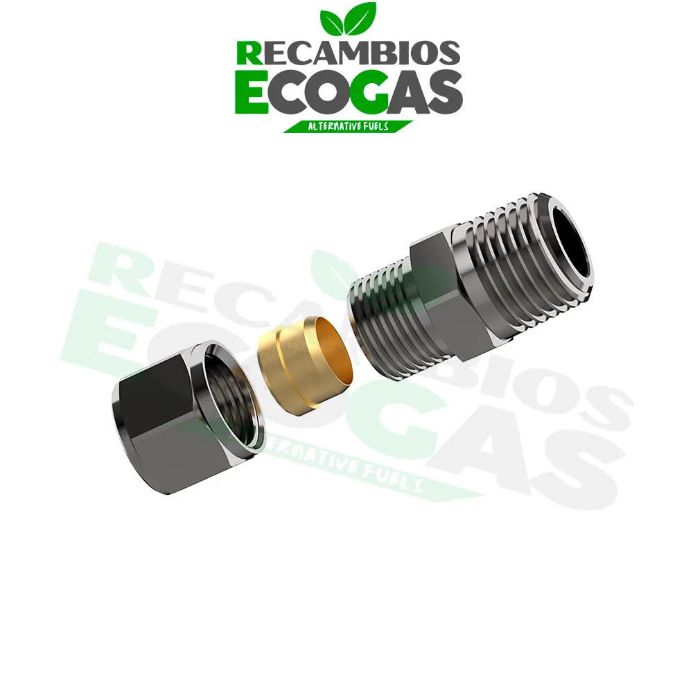 Encaixe de compressão reta DREHMEISTER - Encaixe de tubo de 1-4 roscas a 8 mm 2 Encaixe de compressão DREHMEISTER, reto - rosca de 1/4" para tubo de 8 mm