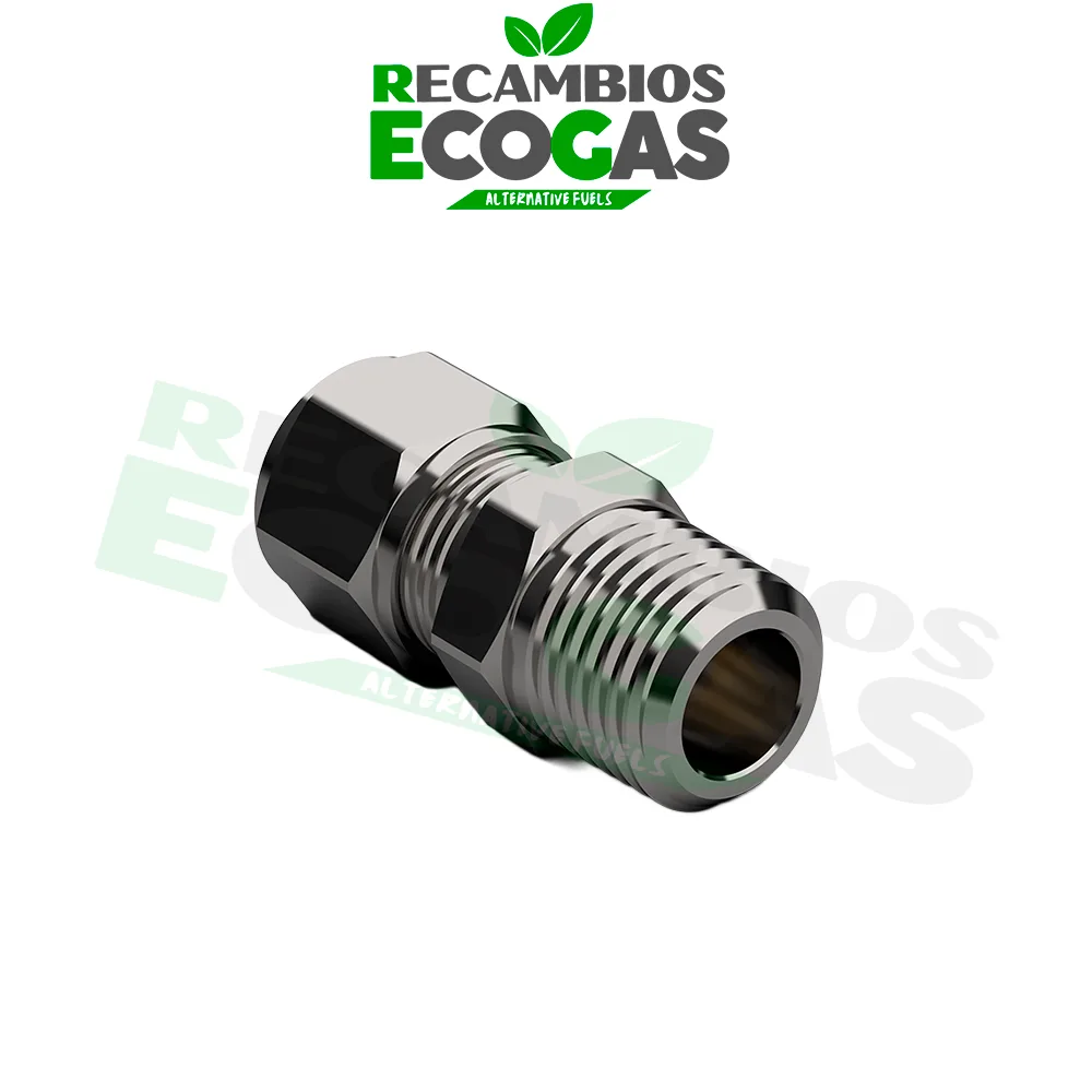 Encaixe de compressão reta DREHMEISTER - Encaixe de tubo de 1-4 roscas a 8 mm 4 Encaixe de compressão DREHMEISTER, reto - rosca de 1/4" para tubo de 8 mm
