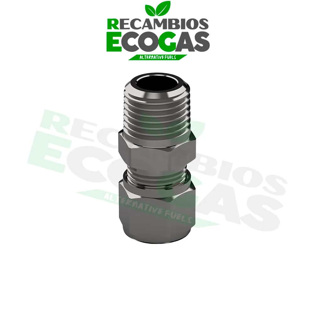 Encaixe de compressão DREHMEISTER, reto - rosca de 1/4" para tubo de 8 mm