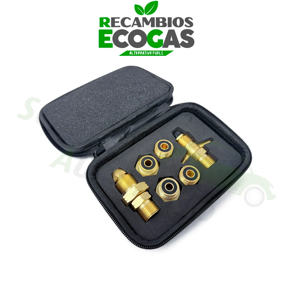 Kit de Adaptadores para Bombonas de Gas Europeas con Estuche (6 Piezas)